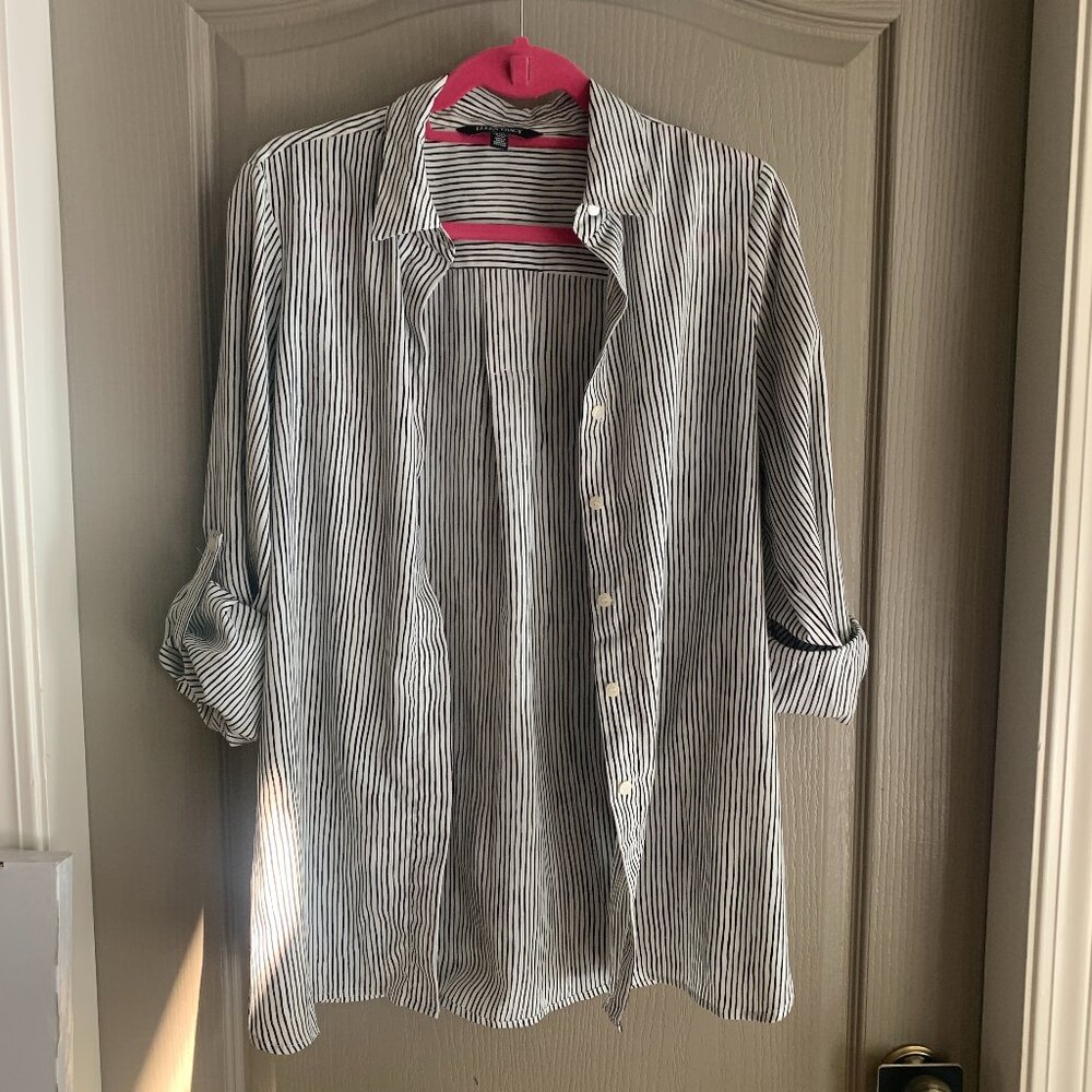 Ellen Tracy Striped Button-Up Shirt Size M – Classic Workwear Staple